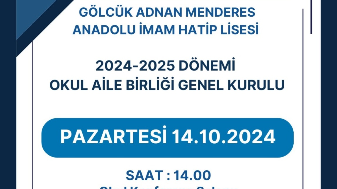 2024/2025 OKUL AİLE BİRLİĞİ GENEL KURULUNU YAPIYORUZ.